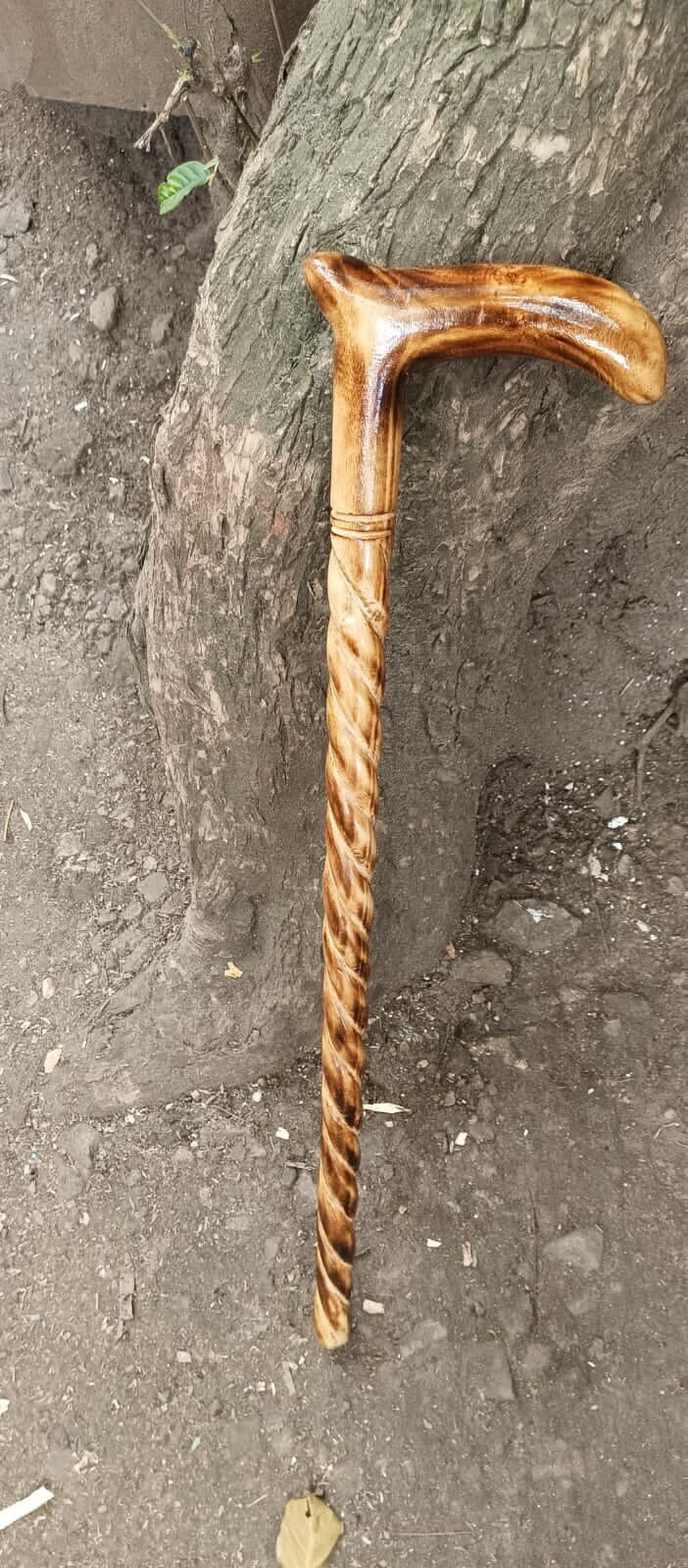 "Original Twisted Style African "Comfort Grip" Zu Fuß Wanderstock Cane Handmade Kenia Solid Natural Schwarz Gezeigt Oder Palisander Verschiedene von Bestgemdiamond