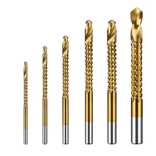 Bestgle 6 Stück Spiralbohrer Set für Bohrer und Säge aus HSS Titan mit Hochgeschwindigkeitsstahl für Metallbearbeitung, Kunststoff, Holz von Bestgle