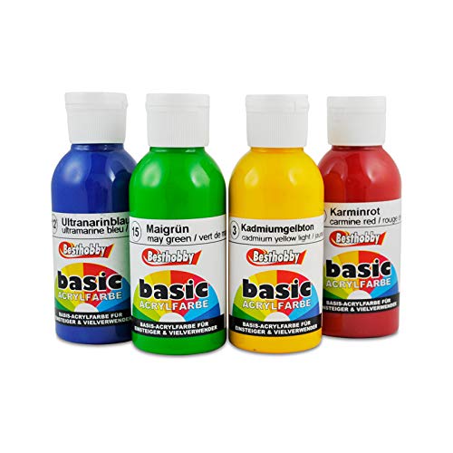 Besthobby Basic Acrylfarbe 100ml (15 Maigrün) Leinwand Papier Holz Malfarbe Bastelmaterial von Besthobby