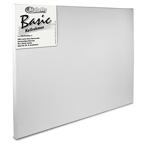 Keilrahmen -Basic- (20x 20cm) Leinwand Rahmen bespannt aus100% Baumwolle von Besthobby