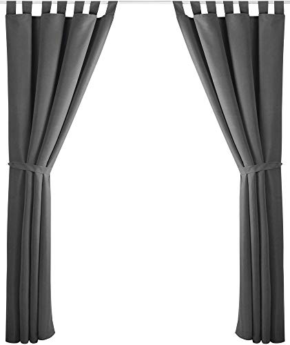 Bestlivings 2er Set Dekoschal mit Schlaufe, inkl. Raffhalter & Haken, dunkelgrau in 140x175 cm Bestlivings 2er Set Dekoschal mit Schlaufe, inkl. Raffhalter & Haken, dunkelgrau in 140x175 cm von Bestlivings
