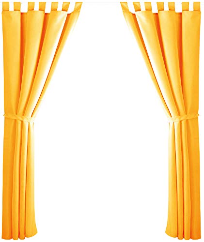 Bestlivings 2er Set Dekoschal mit Schlaufe, inkl. Raffhalter & Haken, orange in 140x145 cm von Bestlivings