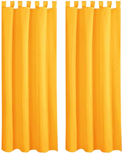 Bestlivings Blickdichte Gardine im 2er Pack mit Schlaufen (140x245 cm/Orange) + 2 Raffhalter, in vielen Farben von Bestlivings