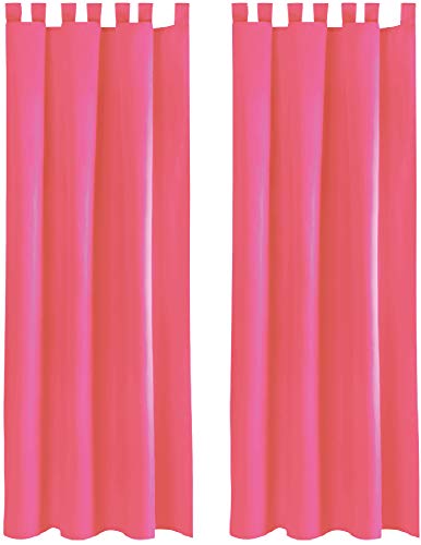 Bestlivings Blickdichte Gardine im 2er Pack mit Schlaufen (140x245 cm/Pink) + 2 Raffhalter, in vielen Farben von Bestlivings