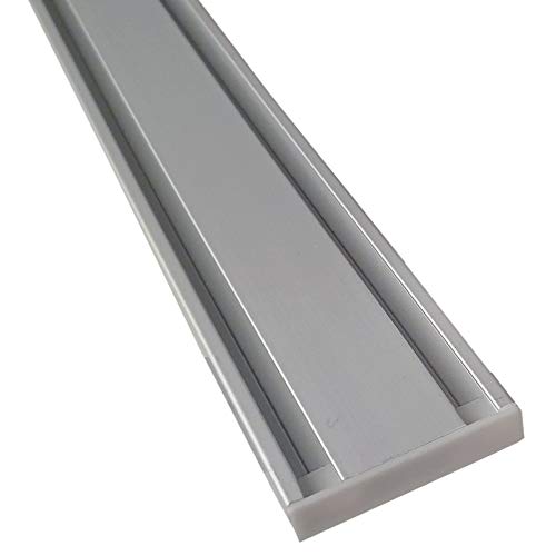 Vorhangschiene Aluminium - Silber "2 Lauf" 90cm - Flache Gardinenschiene (7mm) - inkl. Vorhanggleiter von Bestlivings