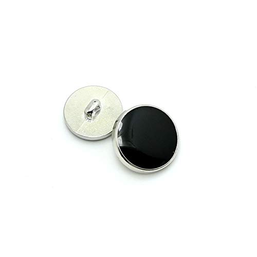 100Pcs Kleidung Knopf - Mode Schwarz Glasierte Metallknopf Set NähenTaste für Blazer, Mantel, Uniform, Hemd, Anzug und Jacke (Silber, 9mm) von Bestowal