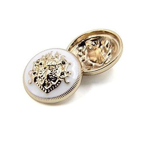 10PCS Kleidung Knöpfe - Fashion Sewing Button Runde Geformte Metallknopf-Set für Männer Frauen Blazer, Mantel, Uniform, Hemd, Anzug und Jacke (Weiß, 15mm) von Bestowal