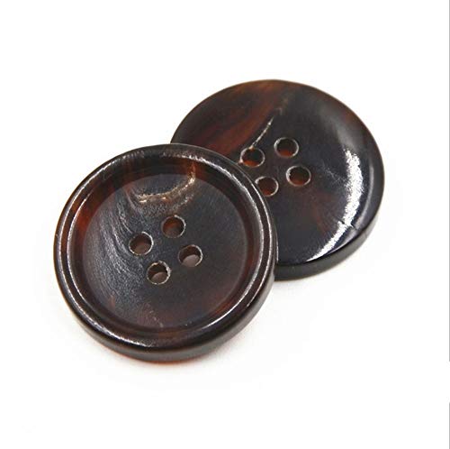 10PCS Kleidung Knöpfe - Mode Horn Nähende Taste 4 Löcher Runden Knopf Set für Männer Frauen Pullover, Uniform, Hemd, Blazer, Mantel und Jacke (Kaffee, 25mm) von Bestowal