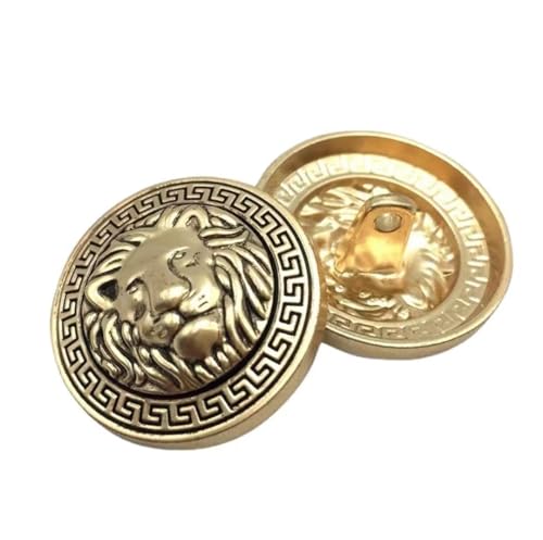 10PCS Kleidung Knöpfe - Mode Lion Head Sewing Button Runde geformte Metallknopf-Set für Männer Frauen Blazer, Mantel, Uniform, Hemd, Anzug und Jacke (Gold, 15mm) von Bestowal