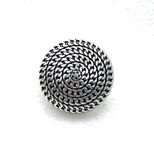 10Pcs Kleidung Knöpfe - Metallspirale Muster Nähen Knöpfe Schaft Runde geformte Taste Set für Blazer, Anzüge, Mantel, Uniform, Jacke (Silber, 18mm) von Bestowal