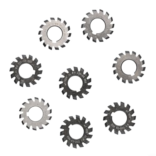 Besttoolifes M1 Zahnradschneider-Set – 8-teiliges Hochgeschwindigkeitsstahl-Zahnradschneidewerkzeug, 22 mm Durchmesser, 20 Grad Druckwinkel, präzises Zahnradschneiden für verschiedene Zahngrößen von Besttoolifes