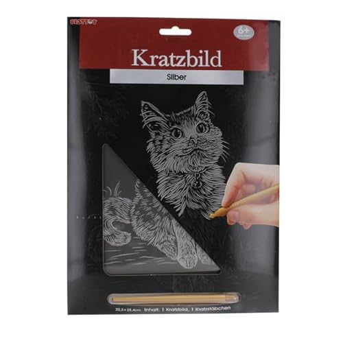 Besttoy - Kratzbild - Katze - Silber von Besttoy