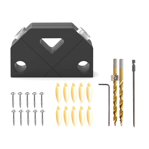 Bestvisse Taschenlochvorrichtungs-Set, 45 ° Locator, Holzbearbeitungswerkzeug, Lochschraube, Vorrichtung, Positionierer, Bohrdübel, Bohrführung, Joiner von Bestvisse