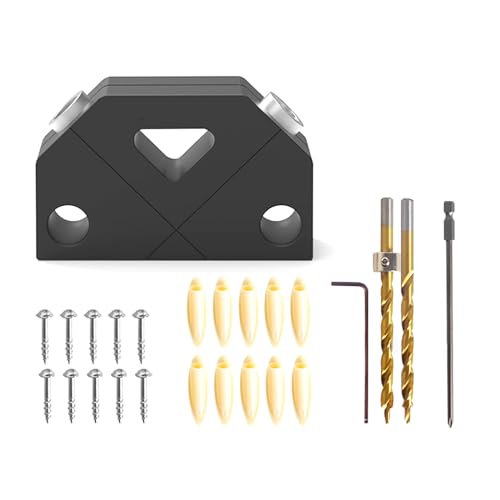 Bestvisse Taschenlochvorrichtungs-Set, 45 ° Locator, Holzbearbeitungswerkzeug, Lochschraube, Vorrichtung, Positionierer, Bohrdübel, Bohrführung, Joiner von Bestvisse