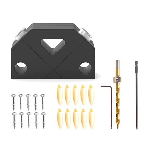 Bestvisse Taschenlochvorrichtungs-Set, 45 ° Locator, Holzbearbeitungswerkzeug, Lochschraube, Vorrichtung, Positionierer, Bohrdübel, Bohrführung, Joiner von Bestvisse