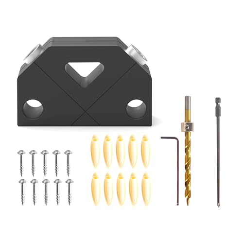 Bestvisse Taschenlochvorrichtungs-Set, 45 ° Locator, Holzbearbeitungswerkzeug, Lochschraube, Vorrichtung, Positionierer, Bohrdübel, Bohrführung, Joiner von Bestvisse