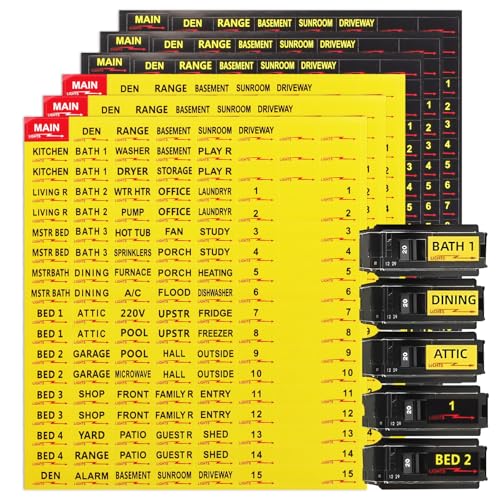 6 x Leitungsschutzschalter-Etiketten, Leitungsschutzschalter-Etiketten, elektrische Schalttafel-Etiketten, Aufkleber von Betinyar