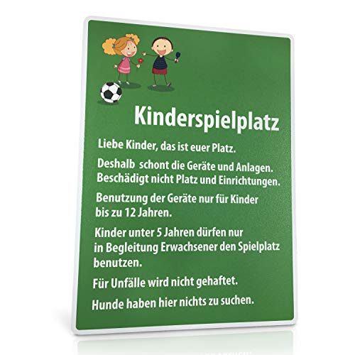 Betriebsausstattung24® Spielplatzschild Kinderspielplatz | Vandalismus geschützt - Anti-Sticker-Beschichtung | Aluminium | 48,0 x 66,0 cm | 2 mm (Kinderspielplatz - mit Infotext) von Betriebsausstattung24