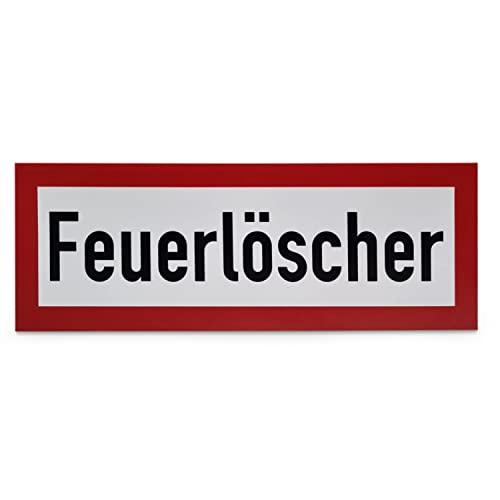 Hinweisschild „Feuerlöscher“ - 29,7 x 10,5 cm - PVC-Folie, selbstklebend - Hinweise für die Feuerwehr - Brandschutz-Erstausstattung nach DIN 4066-D1 - Betriebsausstattung24® von Betriebsausstattung24