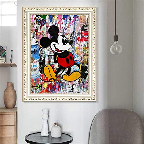 5D Diamant Malerei Set für Erwachsene und Kinder Graffiti Zeichnung Micky Maus Vollbohrer Farbe mit Diamanten Wandgemälde für Wohnzimmer Diamant Kreuzstich Kunstleinwand für Heimdekoration 30x40 cm von Better Selection