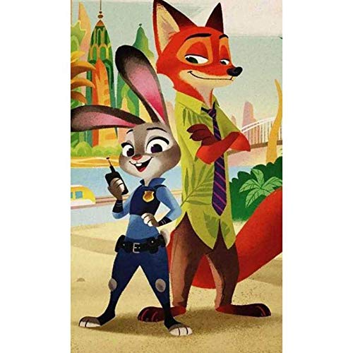 5D Diamant Malerei Zootopia Judy & Nick Zootropolis, DIY Diamond Painting Set DIY Diamant Malerei Vollbohrer Stickerei Malerei Crystal Strass Stickerei Für Haus, Wand Und Eingang Dekorationen 30x40 cm von Better Selection