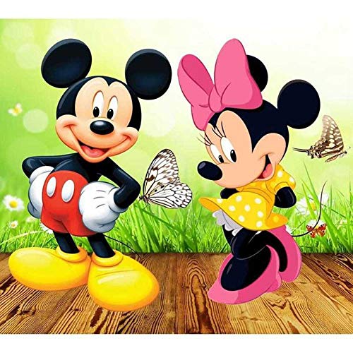 5D Diamant Painting Set, Glücklicher Mickey Minnie Schmetterling DIY Diamant Painting Vollbohrer Kit, Geschenk Für Erwachsene Kinder, Wohnzimmer Schlafzimmer Büro Wand Und Eingang Dekoration 30x40 cm von Better Selection