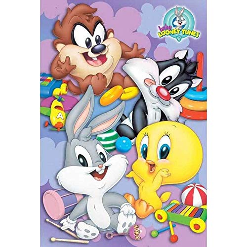 5D Diamant Painting Set, Looney Tunes Bugs Bunny Daffy Duck DIY Diamant Painting Vollbohrer Kit, Geschenk Für Erwachsene Kinder, Wohnzimmer Schlafzimmer Büro Wand Und Eingang Dekoration 30x40 cm von Better Selection