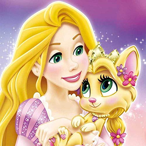 5D Diamant Painting Set, Schöne Hübsche Prinzessin Und Haustiere DIY Diamant Painting Vollbohrer Kit, Geschenk Für Erwachsene Kinder, Wohnzimmer Schlafzimmer Büro Wand Und Eingang Dekoration 30x30 cm von Better Selection