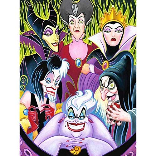 Better Selection DIY 5D-Diamant-Kunst-Set, Bösewicht böse Königin, Maleficent Ursula, Diamant-Stickerei, Strass, Kreuzstich, Kunsthandwerk, Zubehör für Heimdekoration, 39,9 x 49,8 cm von Better Selection