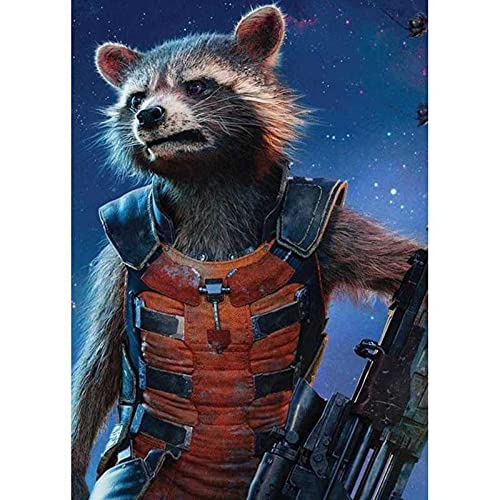 DIY 5D Diamant-Malerei Kits Rocket Guardians Von Galaxy Racoon, Malen Nach Zahlen, 5D Diamond Painting Voll Strass Stickerei Kreuzstich Bilder Arts Craft Mit Malerei Zubehör Für Home Décor 30x40 cm von Better Selection