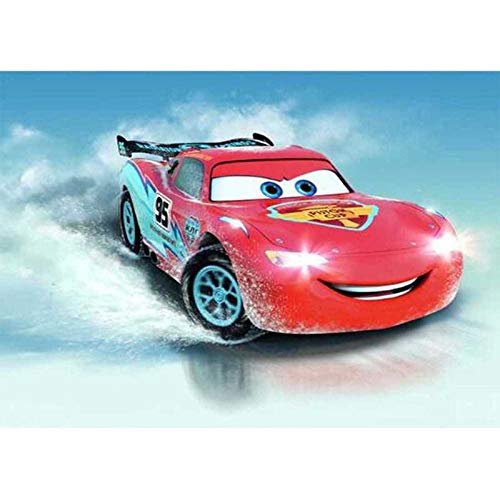 DIY 5D Diamant-Malerei Kits Supercar Lightning Mcqueen Rotes Auto, Malen Nach Zahlen, 5D Diamond Painting Voll Strass Stickerei Kreuzstich Bilder Arts Mit Malerei Zubehör Für Home Décor 30x40 cm von Better Selection