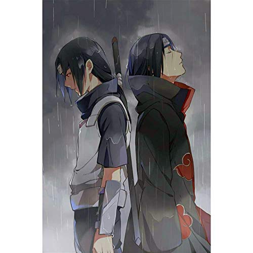 DIY 5D Diamant Malerei nach Zahlen Kits Uchiha Itachi und Uchiha Sasuke Runde Vollbohrer Acryl Stickerei Kreuzstich Kunst Handwerk Leinwand Zubehör für Wanddekoration Erwachsene und Kinder 30x45 cm von Better Selection