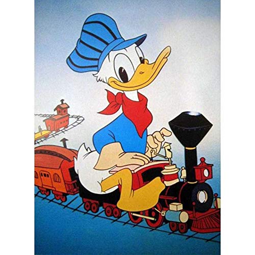 Better Selection DIY 5D Full Diamond Art Kit, Donald Duck is Riding A Train Diamond Art Kits for Adults Paint with Diamonds Kits Diamonds Embroidery by Numbers 30.0x49.9 cm von Better Selection