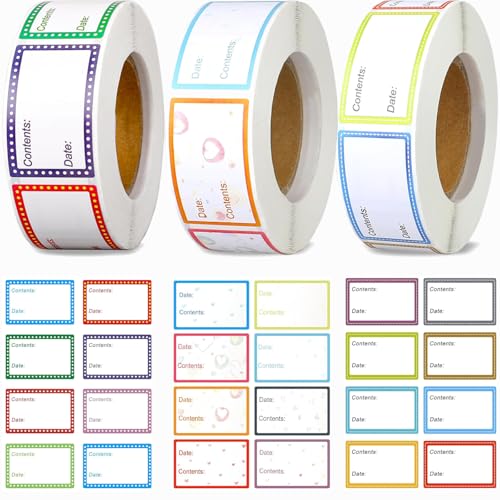 1500 Stück Gefrieretiketten,BetterJonny Lebensmitteldatum-Etiketten 25x40mm Food Freezer Labels Klebeetiketten zum Beschriften Etiketten Selbstklebend für Gläser Marmelade Flaschen Tüten Aufkleber von BetterJonny