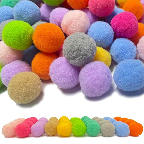 200 Stück Kleine Bommeln, 20mm Bunt Mini Pompons 10-Farbige Bunte Bommeln Bälle Mini Pom Pom Bälle Bunte Pompons zum Basteln DIY Kreative Handwerk (20 Stück/Farbe) von BetterJonny