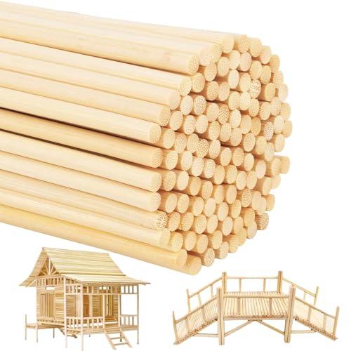 300 Stück Holzstäbchen Rund, BetterJonny Zuckerwatte Stäbe 300mm x 3mm Rundholz Holzstab Holzstäbchen zum Basteln Natürlicher Bambusstäbe Holzstab für DIY Arts Craft Basteln Dekoration,Holzarbeiten von BetterJonny