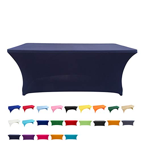 Spandex Stretch Tischdecke, Rechteckig , aus Polyester und Elasthan , Spanntischtuch f¨¹r Hochzeiten, Bankett, Party (153x76x76cm Marineblau ) von Bettery Home