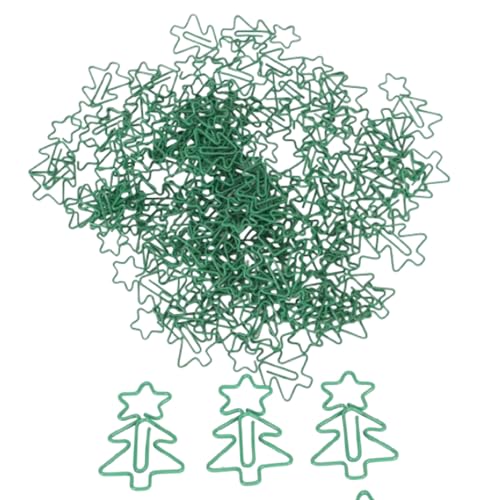 100 Stück Büroklammern, Weihnachtsbaum-Büroklammern, Büroklammern, Lesezeichenklammern, ausgefallene Büroklammern, niedliches Bürozubehör für Büro, Schule, Zuhause von Beufee