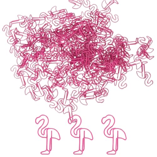 100 Stück Flamingo-Büroklammern, Büroklammern, Lesezeichenklammern, rosa Büroklammern, Büroklammern, Lesezeichen, Flamingo, Bürobedarf für Büro, Schule von Beufee