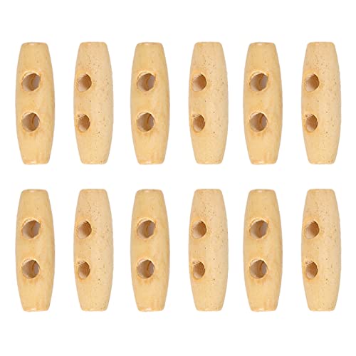 100 pcs Umschalt, 2 Löcher Ochsenhorn -Taste Holz Tasten Dekorative Knöpfe für Mantelkleidung Dekoration 30 mm von Beufee