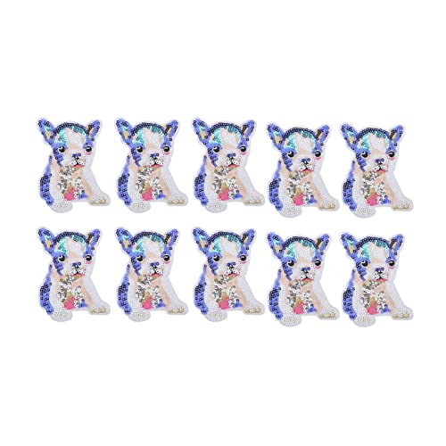 10Pcs Cute Dog Sequin Patches, Colorful Sequin Iron On Patches, Dog Embroidered Applique Patches for Clothes, DIY Sew on Patches Applique for Clothing Hats Dress Pants Jeans von Beufee