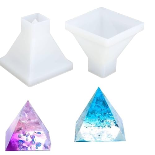 2 Stück Groß Pyramid Silikonform, Kristall Epoxidform Pyramide Form Für Harz Handwerk Schmuck Silikon Form DIY Handwerk Schmuck Silikon Form Super Pyramid Silikonform Für Gips, Wachs, Seifen von Beufee