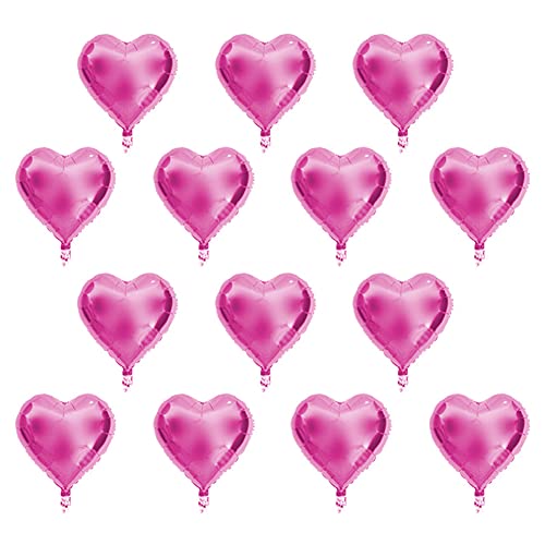 20 Stück Herz-Folienballons, 25,4 cm, herzförmige Luftballons, Folien-Herz-Helium-Ballon, Herz-Folienballons für Partyzubehör, Geburtstag, Hochzeit (Rose Red) von Beufee