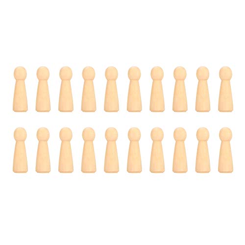 20pcs hölzerne Peg -Puppen, kleine hölzerne Peg Menschen unvollendete Puppenkörper Holzfiguren Dekorative Peg Doll Menschen für Kinder DIY Kunsthandwerk ﻿ von Beufee