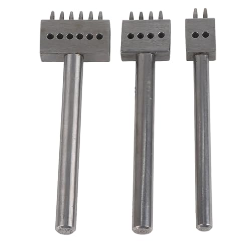 3pcs Abstands -Punch -Werkzeug, Ledernähte Punch Set Leder Bastelloch Loch -Abstandsloch -Puncher -Werkzeug für Handwerk (Abstand 5 mm (2+4+6)) von Beufee