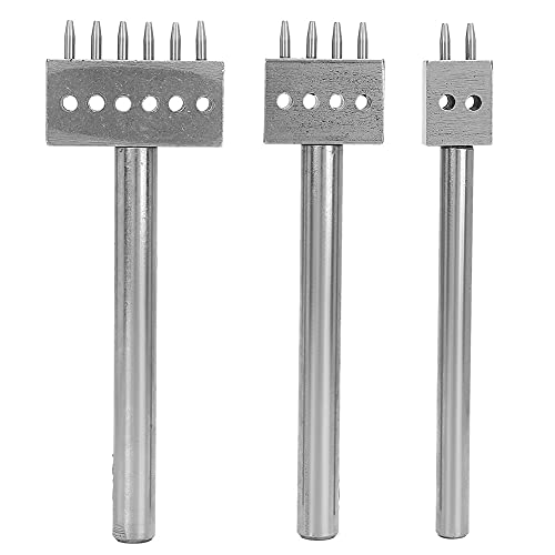 3pcs Abstands -Punch -Werkzeug, Ledernähte Punch Set Leder Bastelloch Loch -Abstandsloch -Puncher -Werkzeug für Handwerk (Abstand 6 mm (2+4+6)) von Beufee