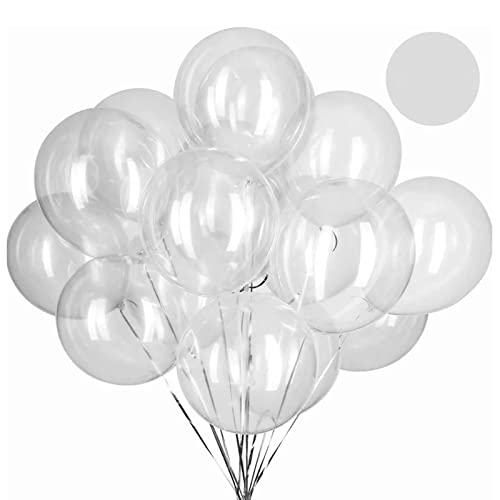 50 Stück Bobo-Luftballons, klare Luftballons, Hochzeitsballons, runde Luftballons, transparente Luftballons, wiederverwendbar, bis zu 15,7 Zoll aufgeblasene Party-Luftballons für von Beufee