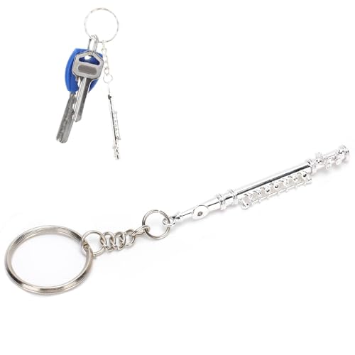 Flöteschlüsselkette, Musikinstrumentdrahtkunst handgefertigter Schlüsselbund Mini Flöte Schlüssel Musik Schlüsselbund Ringflöte Key Ring Car Schlüsselkette von Beufee