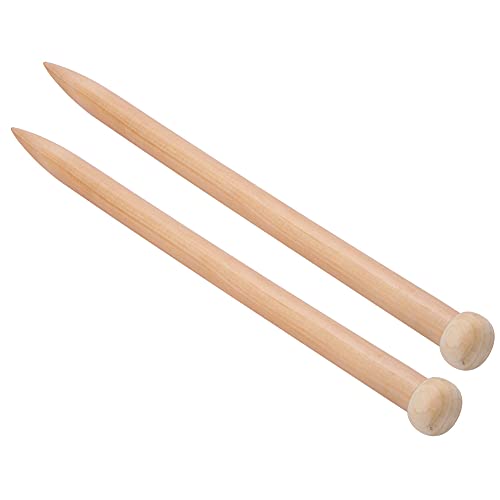 Häkelnadeln aus Holz, Griff-Häkelnadel-Set, handgefertigtes Stricknadel-Set, Webgarn-Bastelwerkzeug, Handwebwerkzeug, DIY-Handwerk (One pair 20mm) von Beufee