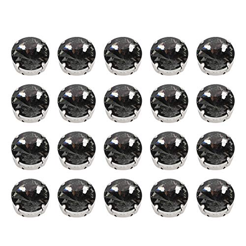 Nähen Sie Strasssteine, 20pcs Claw Flatback Kristall Strasssteine ​​DIY Claw Diamonds Hochzeitskleid Retro Bastelglas Kleidungsdekorationen (15 mm Kokosnussgrau Runde Glasklauenbohrer) von Beufee